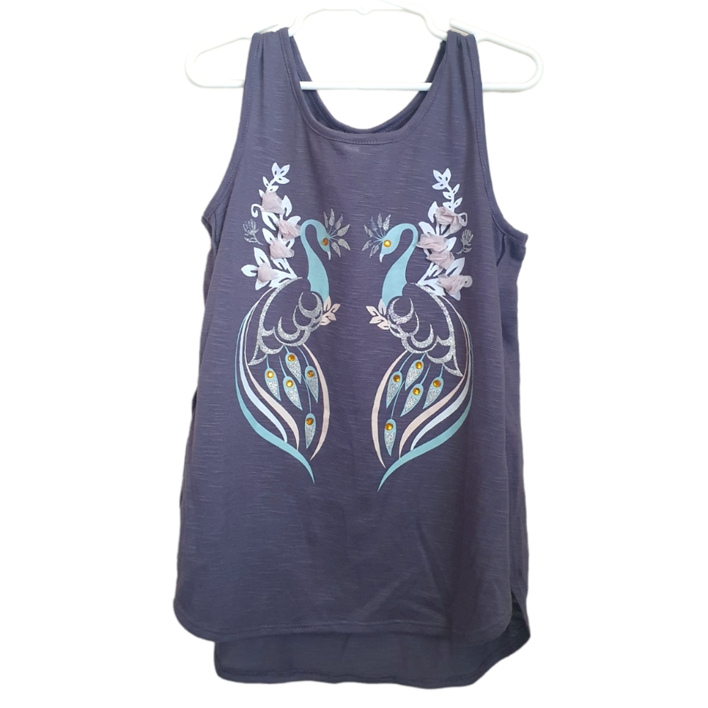 Xhilaration Girl's Peacock Tank Top. Sz M (7-8).
